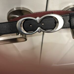 Black leather Coach belt-large
